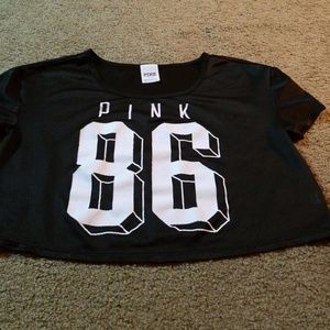 Vs pink mesh crop top